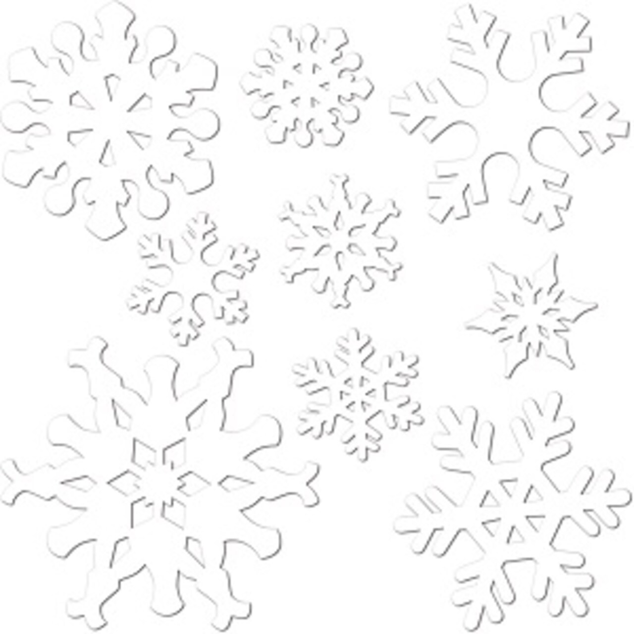 Snowflake Cutouts Assorted 9 Count